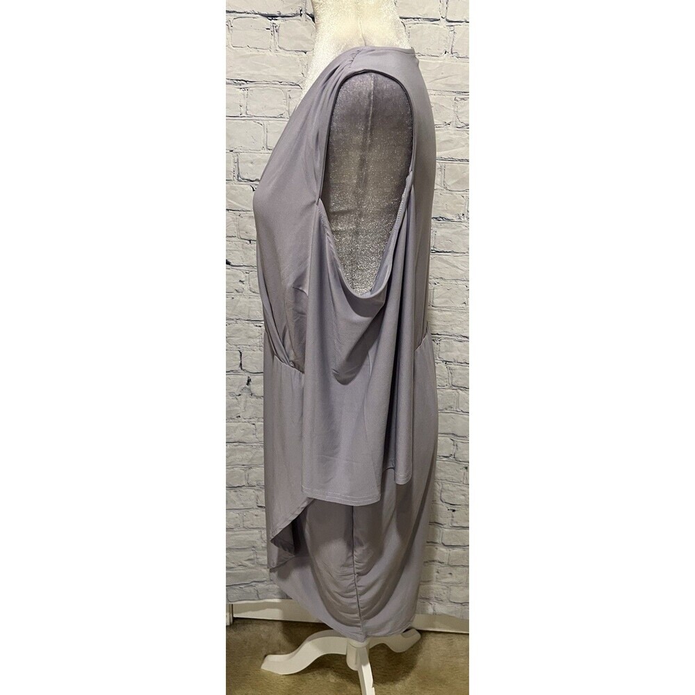 Venus Cold Shoulder Wrap Dress, Lined With Kimono Sleeves Light Purple XL - Picture 3 of 8